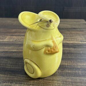 Vintage N.S. Gustin Mouse Ceramic Parmesan Cheese Shaker With Stopper